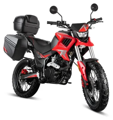 Produktbild von Motorrad Fighter 125 HR-S rot 90 km/h Euro 5 Schaltmoped 125ccm 4 Takt Leichtkraftrad Krad Kraftrad mit Topcase und Seitenkoffer