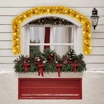 Produktbild von vidaXL Weihnachtsgirlande mit LED 10 m Golden