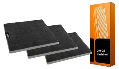 Aktivkohlefilterset, 3 Stück, für Miele DKF 25-1, 31x34 cm