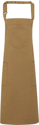 Image de Premier Workwear PR132 | Tablier Coton Chino Bib Apron - Couleur : Kaki - Taille : One Size