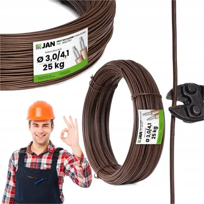 Produktbild von Spanndraht Draht - Draht Beschichtet - Braun - 4,1 Mm - 25 Kg - 350 M – Korrosionsbeständig