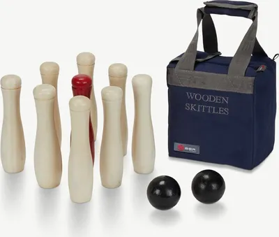 Obrázok produktu pre Drevená súprava na kolky / Bowling - ekologické drevo, v pevnej prepravnej taške