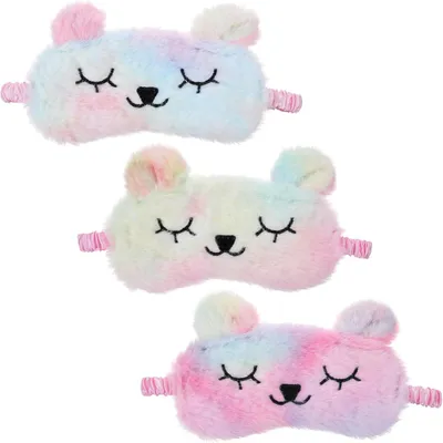 Imagen del producto de Mascarillas de dormir de felpa para niños, de colores, suaves, ideales para usar en casa y de viaje