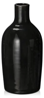 Keramikvase schwarz, Tulpenvase, Höhe 23 cm, modernes Design