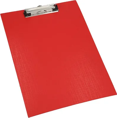 Produktbild von D.RECT A4-Unterlage für Dokumente mit Klemme, Dokumentenunterlage, A4-Format, Klemmbrett, Bürodokumente, Schreibunterlage, Rot