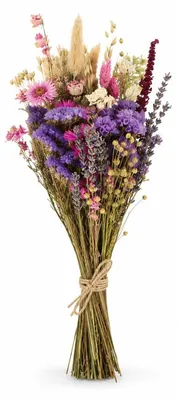 Produktbild von Blumenstrauß – Getrocknete Blumen – Natürliche Wildblumen – Rose – Durchmesser: 20 cm – Länge: 50 cm