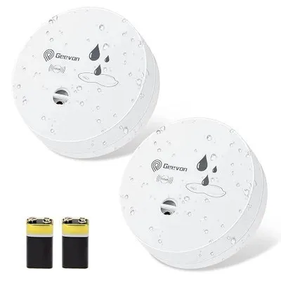 Zdjęcie produktu dla Czujnik wycieku wody alarm 100 db do domu piwnica łazienka 2 szt
