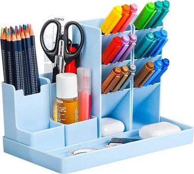Produktbild von Famanu Schreibtisch Organizer – Praktisches Set mit 5 Teilen – Blau