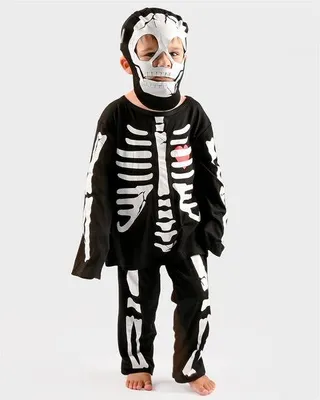Immagine prodotto di Den Goda Fen costume da scheletro 3 pezzi 98-104 travestimento di carnevale