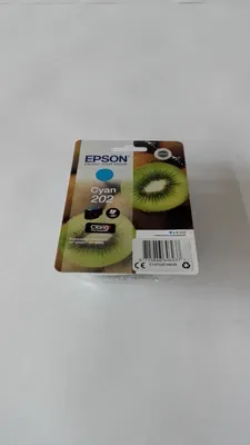 Imagen del producto de Tinta cian Epson Kiwi Singlepack 202 Claria Premium, rendimiento estándar, color azul, 4,1 ml, 1 unidad, para 300 páginas, envase individual