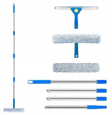 Produktbild von Teleskop-Fensterreiniger mit Silikonabzieher und Mikrofaser