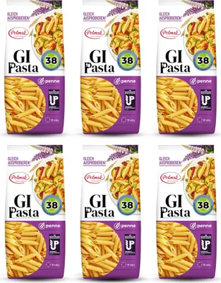 Produktbild von Penne Nudeln für Diabetiker & Low Carb | Protein Nudeln ohne Kohlenhydrate | Glykämischer Index 38 (6er pack, 1500g total)