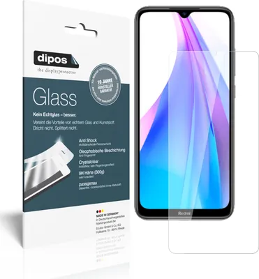 Produktbild von 2x Schutzfolie für Xiaomi Redmi Note 8T - Anti-Shock 9H Folie dipos Glass Kunststoffglas