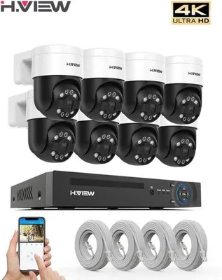 Produktbild von Überwachungskamerasystem – 8 Kanäle – 4K, 5MP, 8MP – PTZ-Kamera mit Personenerkennung – Überwachung für den Außenbereich