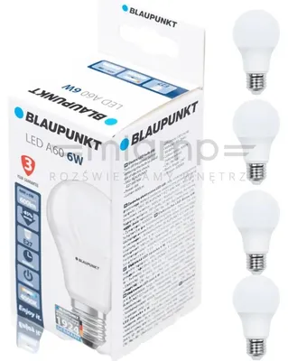 Zdjęcie produktu dla Blaupunkt LED lamp E27 A60 570lm 6W 2700K 4pcs