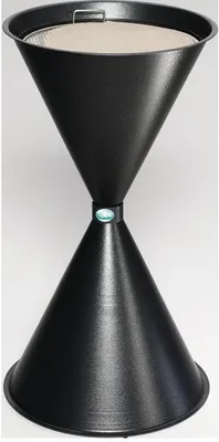 Produktbild von VAR Standascher antiksilber aus Stahlblech mit verzinkt Sieb / Einlegeteil Höhe 730mm Durchmesser 400mm - 11681
