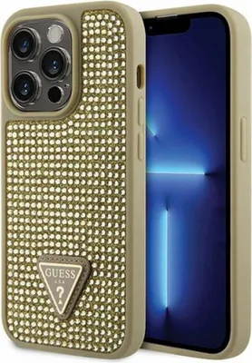 Obrázek produktu pro Guess Rhinestone Triangle - pouzdro pro iPhone 14 Pro (zlaté)