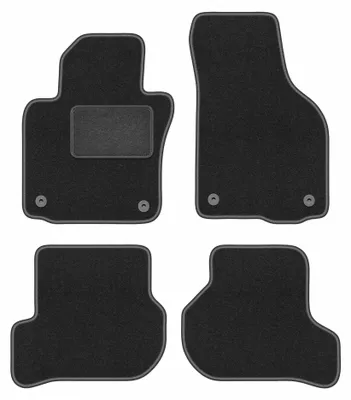 Productafbeelding van Velours automatten voor Volkswagen Jetta V 2005-2011 (sedan/stationwagen) – 4-delig, grafiet, op maat – Wielganizator LUX