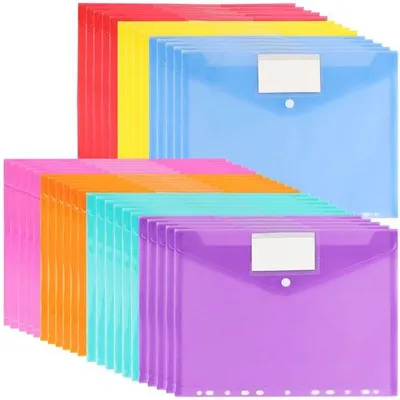Image de Porte-documents A4 transparent à 7 couleurs avec emplacement pour étiquette