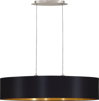 Produktbild von Eglo Modern Textil MASERLO nickel-matt, Schirm, SCHWARZ / GOLD, E27 max. 2X60W