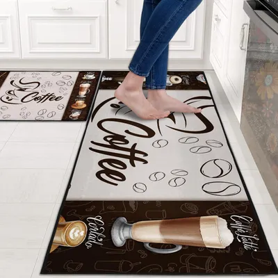 Zdjęcie produktu dla Solidchoice - Zestaw 2 mat kuchennych, zmywalnych i antypoślizgowych, o wymiarach 43 x 75 cm oraz 43 x 150 cm