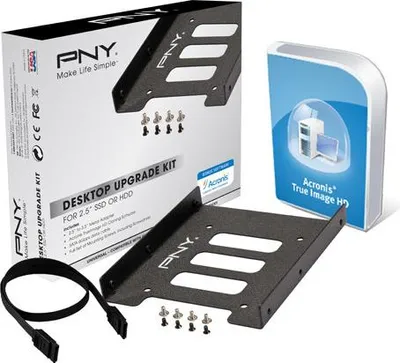 Produktbild von PNY Desktop Upgrade Kit, Universal, HDD-Käfig, Metall, Schwarz, 2.5", 2.5" SSD /HDD