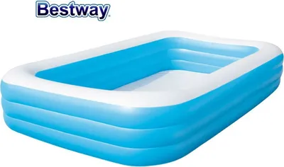 Produktbild von Bestway Family Pool "Blue Rectangular Deluxe", Schwimmbad (blau/weià Ÿ , 305cm x 183cm x 56cm)