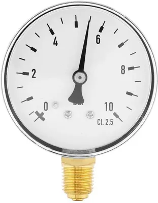 Obrázok produktu pre Tlakomer 0-10 bar - 2,3 palca - Presný manometer - pre vzduch/kvapaliny - pripojenie na plyn NPT
