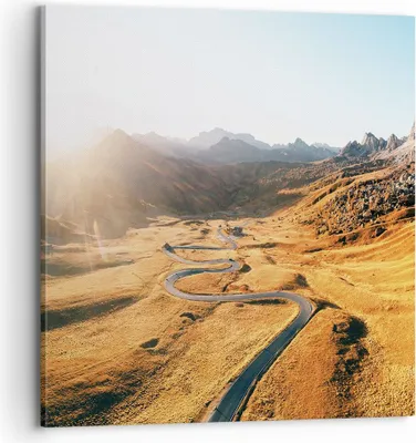 Produktbild von Bild auf Leinwand - Leinwandbild - Einteilig - Sonne Berge Weg - 70x70cm - Wand Bild - Wanddeko - Wandbilder - Leinwanddruck - Bilder - Wanddekoration - Leinwand bilder - Wandbild - AC70x70-4836