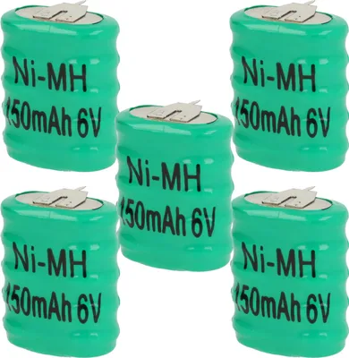 Produktbild von vhbw 5x NiMH Ersatz Knopfzellen-Akku (150 mAh, 6 V, NiMH)