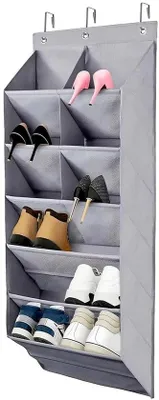 Image de Porte-chaussures à accrocher au-dessus d'une porte - Peu encombrant - 1 pièce - Tissu Oxford 600D