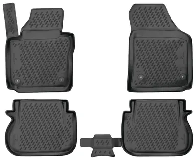 Produktbild von WALSER XTR Gummi Fussmatten Auto für VW Caddy 2015-2020, 100% passgenaue Auto Fußmatten, robuste Universal Fußmatte Auto, Gummimatten Auto, Auto Fussmatten Gummi, Auto Gummimatten