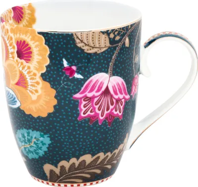 Produktbild von PIP STUDIO Fantasy Denim Blue Henkelbecher 0,35l