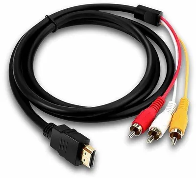 Produktbild von HDMI zu 3RCA, 1080P AV Video Audio Wandkonverter, HDMI zu AV CVBS/PAL/NTSC Adapter für TV