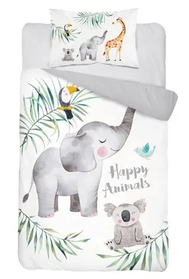 Immagine prodotto di DETEXPOL Bamboo biancheria da letto per culla Animali grigio Cotone, Bamboo, 100/135, 40/60 cm