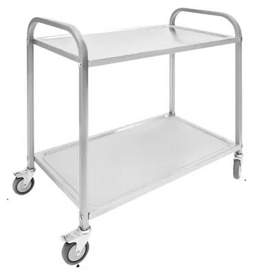 Imagen del producto de Carro de servicio, acero inoxidable, diseño de 2 niveles, grande