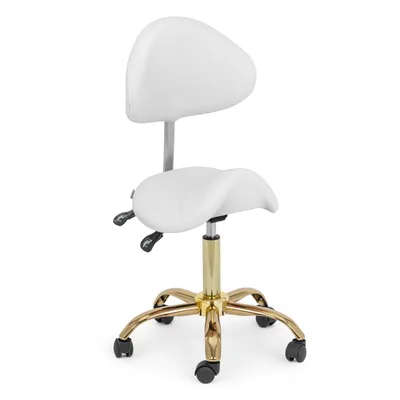 Obrázek produktu pro Expondo physa sedací stolička – 51–65 cm – 150 kg – bílá/zlatá