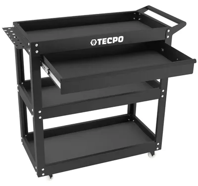 Produktbild von Werkstattwagen Werkzeugwagen Werkzeugtrolley - Stahl - 300 kg Tragkraft - 3 Ablagen - Schublade
