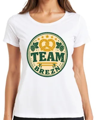 Immagine prodotto di Team Brezn, , Baviera, Bretzel, Biergarten, Lederhose, Dirndl, T-shirt da donna, bianco, taglia S