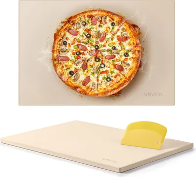 Produktbild von VEVOR Pizzastein Backstein 508 x 355 mm, rechteckiger Cordierit-Pizzastein, extra große Steinplatte mit Schaber, 17 mm dick, hitzebeständig, geeignet für Küchenofen Brotbacken Pizzabacken Grillen