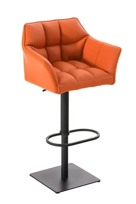 Produktbild von CLP Barhocker Damaso Kunstlederbezug drehbar stufenlos höhenverstellbar bis 240 kg orange Gestell Farbe schwarz