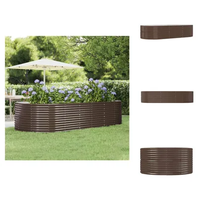Image de vidaXL Lit surélevé Marron 291x140x68 cm Acier revêtu par poudre - Pots de fleurs & Jardinières