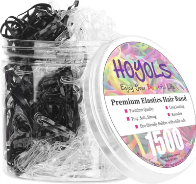 Produktbild von Elastische Haarbänder Schwarz Transparent 1500 Stück für Mädchen Frauen