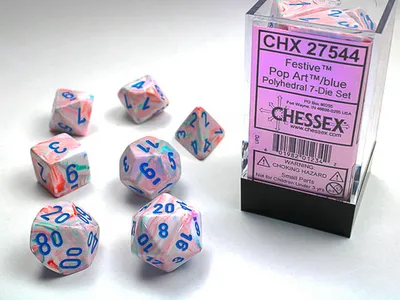 Produktbild von Chessex - Festive - 7-Die Set - Pop Art/Blue