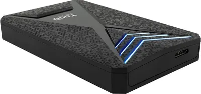 Produktbild von TooQ TQE-2550BL, HDD / SSD-Gehäuse, 2.5", SATA, Serial ATA II, Serial ATA III, 5 Gbit/s, USB Anschluss, Schwarz