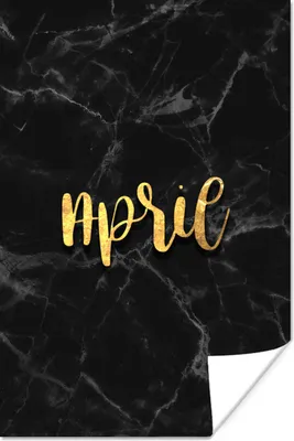 Produktbild von MuchoWow® Poster Zitat - Kalender - April - Gold 20x30 cm - Papierdruck