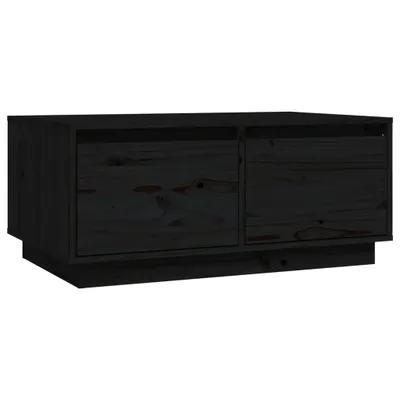 Image de vidaXL Table basse noire 80x50x35 cm pin massif