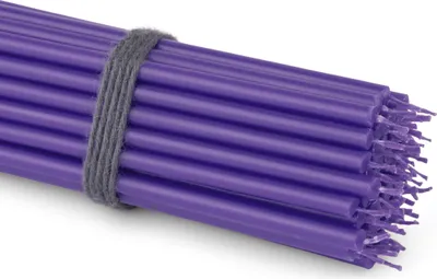 Produktbild von 50x Stabkerzen Violett Tropffrei Rußfrei dünn L 16cm Premium Paraffinwachs 36113