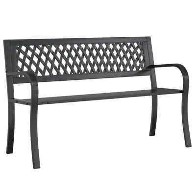 Image de Banc de jardin Noir 120 cm Acier