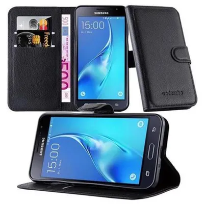 Image de Cadorabo Housse pour Samsung Galaxy J3 2015 Housse de protection en noir Housse pour portable Etui Case Cover Fermeture magnétique